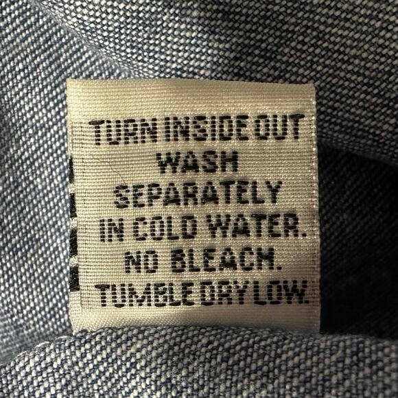 Vintage Denim Maxi Dress Sleeveless Pullover Womens Modest‎ Cottage 100% Cotton - Picture 8 of 8